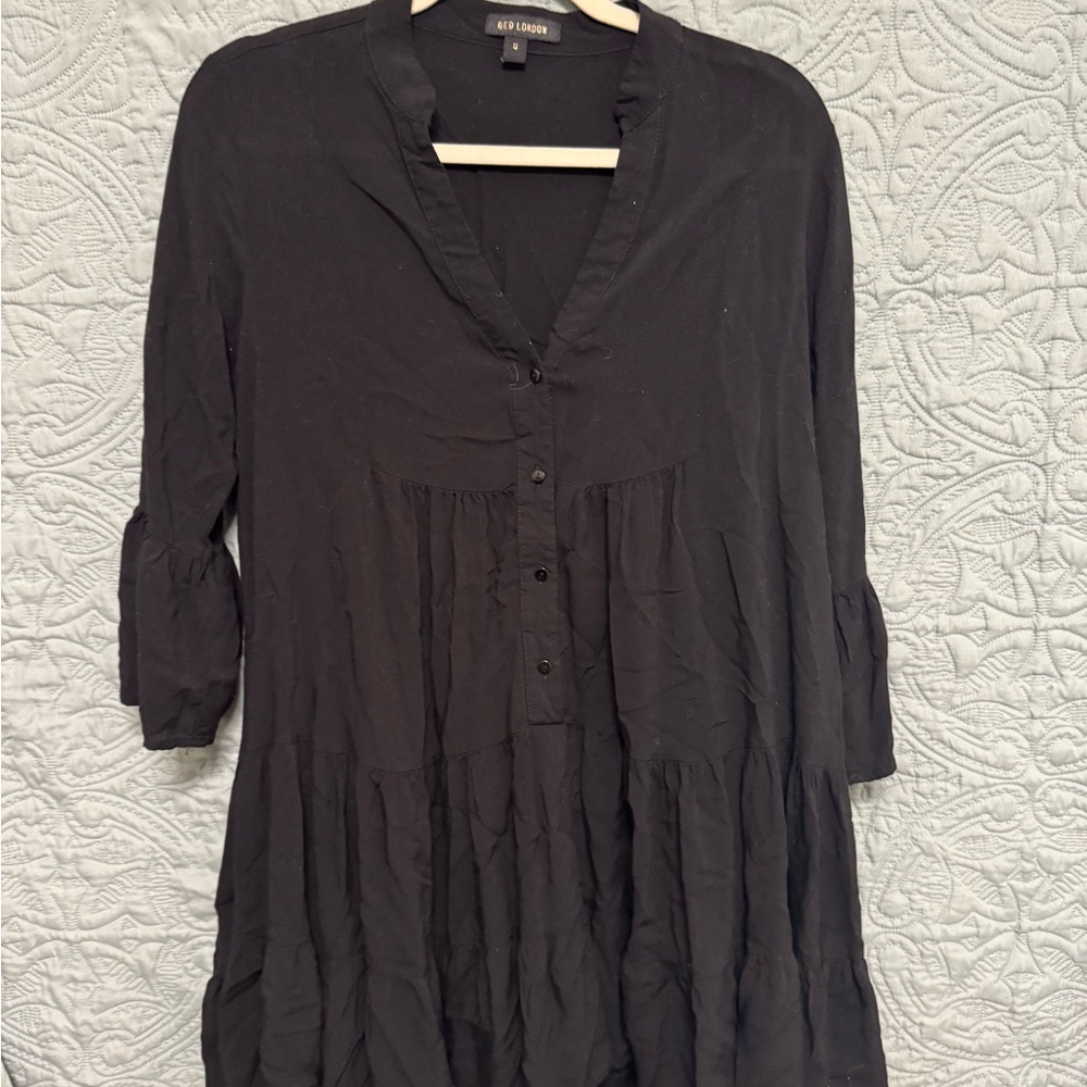 QED London Elegant Black Tunic Top/dress